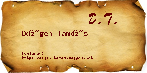 Dégen Tamás névjegykártya