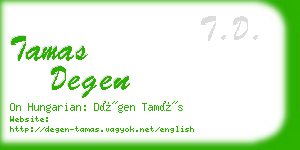 tamas degen business card